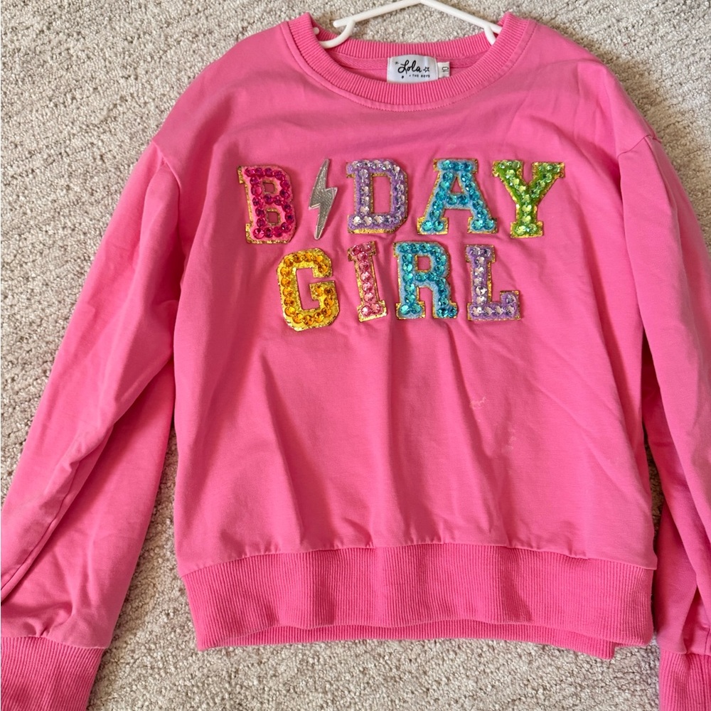 Lola Pink B'Day Girl Kids Sweatshirt